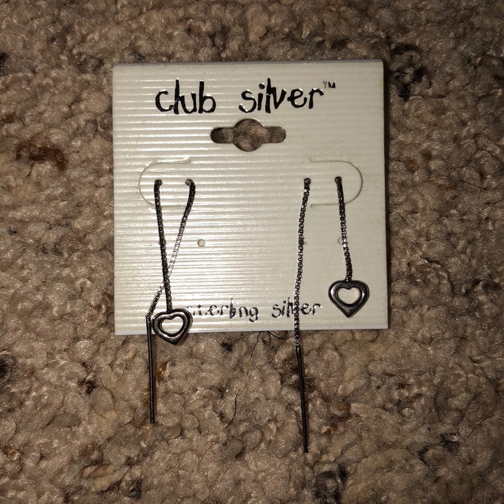 Sterling Silver Open Heart Drop Earrings
